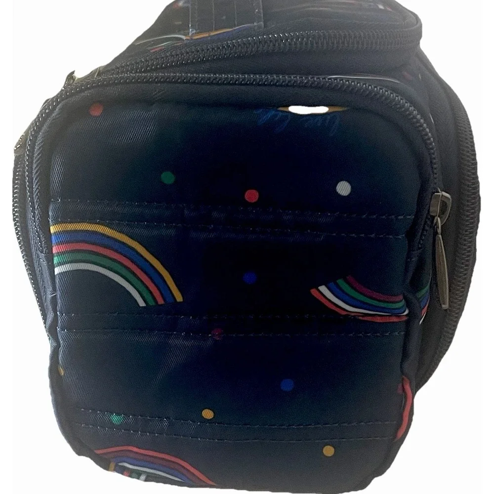 Lug Rainbow Navy Cosmetic Travel Trolley Case Set Nested Makeup Bags EUC